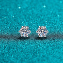 D Color Moissanite Screwback Earrings in 925 Silver
