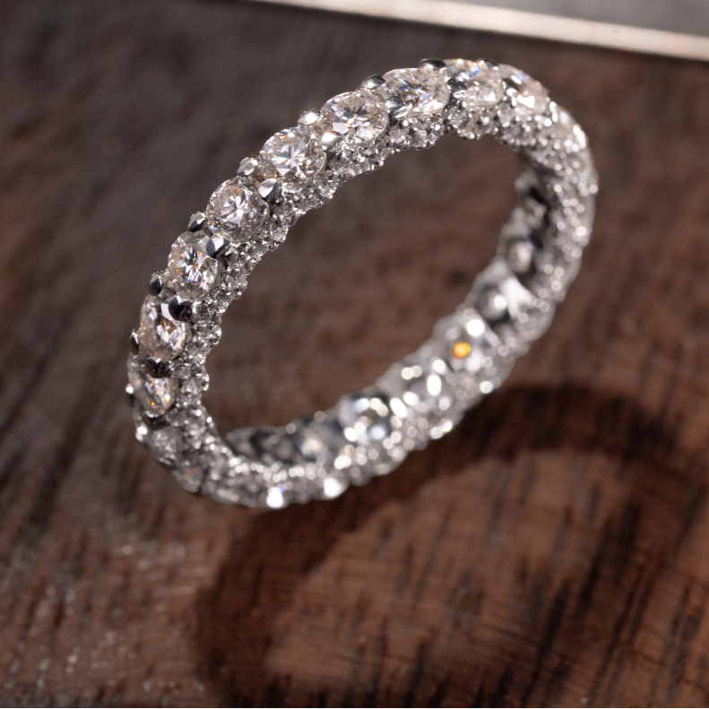 Transparent Moissanite Ring in 925 Silver