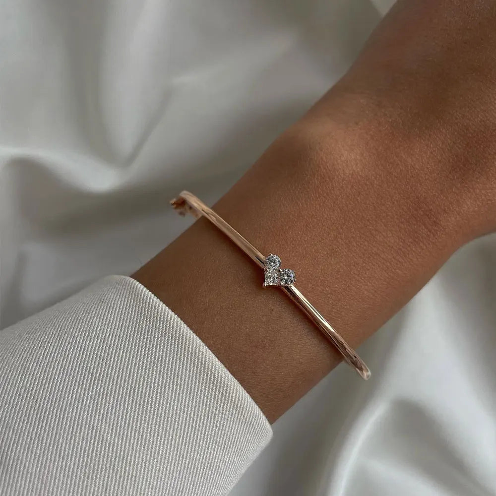 Elegant Moissanite Women's Bracelet, 925 Silver, GRA Certified