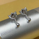 D Color Moissanite Screwback Earrings in 925 Silver