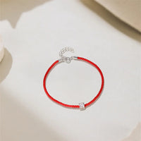 925 Silver Moissanite Diamond Red Rope Bracelet for Women