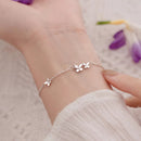 Butterfly Flower Bracelet for Women S925 Silver Adjustable