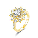 Luxury Moissanite Sunflower Ring for Women