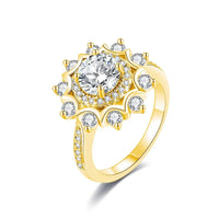 Luxury Moissanite Sunflower Ring for Women