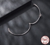 0.5CT Moissanite Hollow Heart Bracelet in 925 Silver