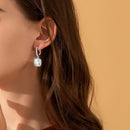 D Color Moissanite Earrings in 925 Silver White Gold Plated