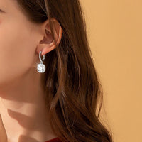 D Color Moissanite Earrings in 925 Silver White Gold Plated