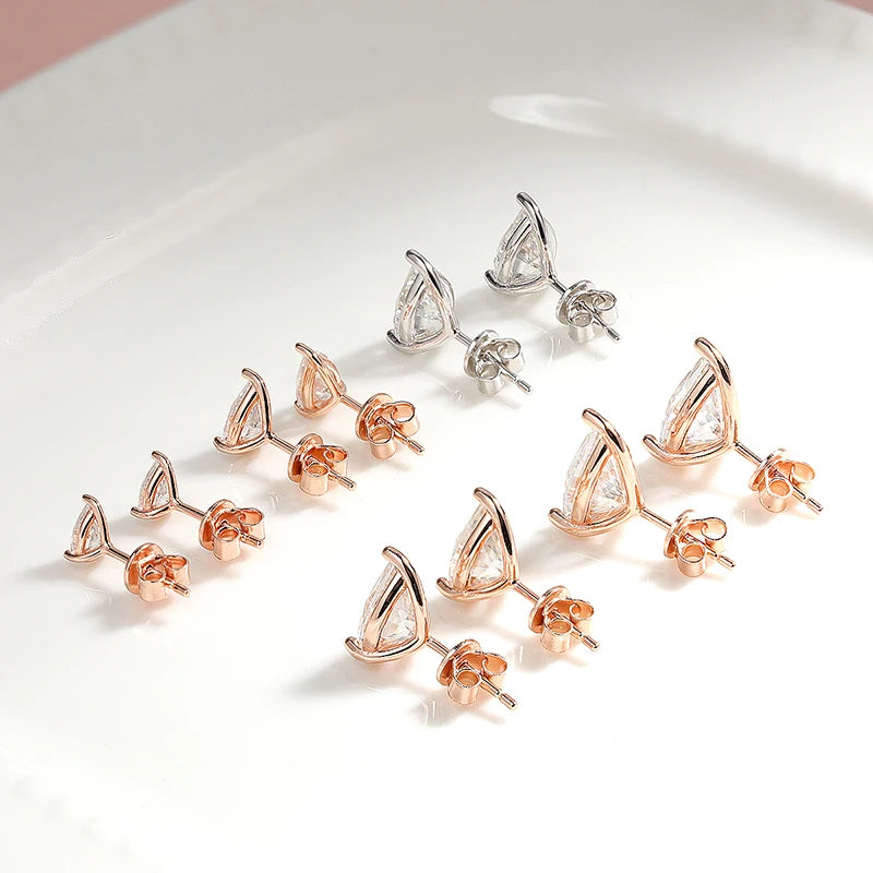 Pear Moissanite Earrings 0.5CT 1CT in 925 Silver 18K Gold