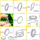 925 Silver Moissanite Eternity Ring 2mm 3mm with Round White Diamond