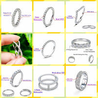 925 Silver Moissanite Eternity Ring 2mm 3mm with Round White Diamond