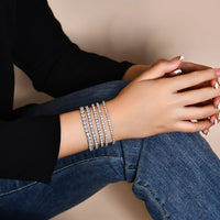 Moissanite Tennis Bracelet for Women 4mm in 925 Silver White Gold Plated