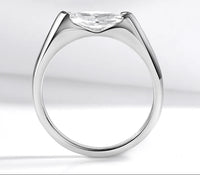 Elegant 925 Silver Ring with 1ct Marquise Moissanite for Women