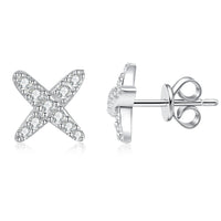 Women's Moissanite Earrings in Platinum Finish