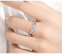Elegant 925 Silver Ring with 1ct Marquise Moissanite for Women