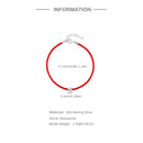 925 Silver Moissanite Diamond Red Rope Bracelet for Women