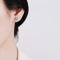 D Color Moissanite Screwback Earrings in 925 Silver