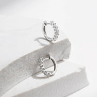 Small D Color Moissanite Earrings in 925 Silver for Women
