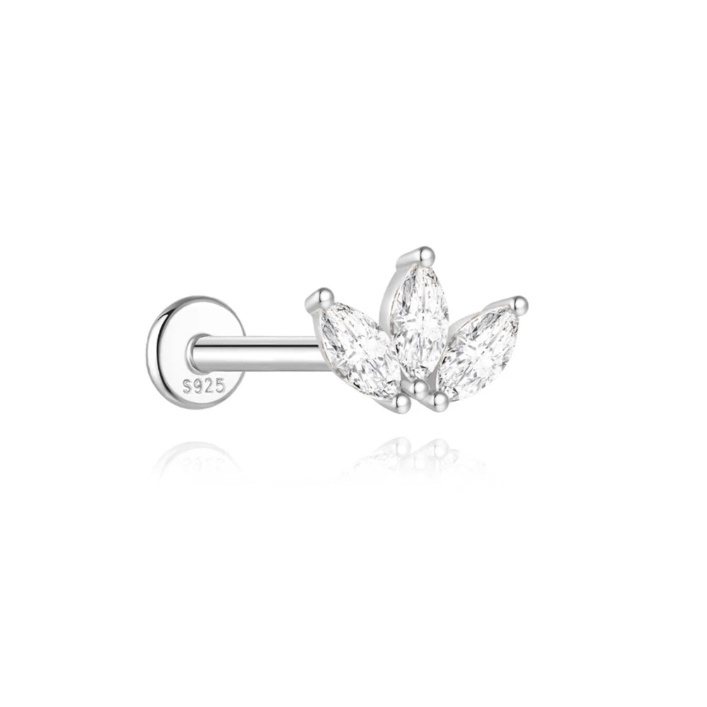 925 Silver Moissanite Flat Back Earrings for Women