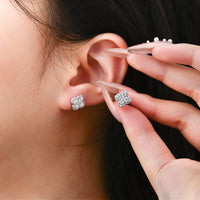 Moissanite Diamond Earrings for Women in S925 Silver 18K Gold Plated