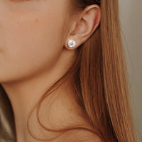 0.2–3CT Rose Gold Moissanite Earrings for Women in 925 Pure Silver