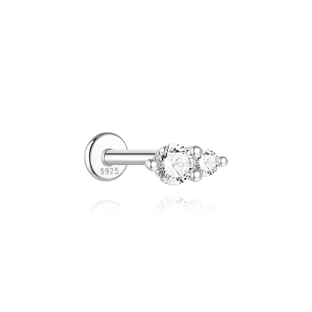 925 Silver Moissanite Flat Back Earrings for Women