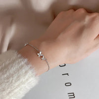 Butterfly Flower Bracelet for Women S925 Silver Adjustable