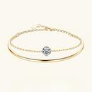 Moissanite Cuff Bracelet for Women Adjustable 6.5 S925 Silver