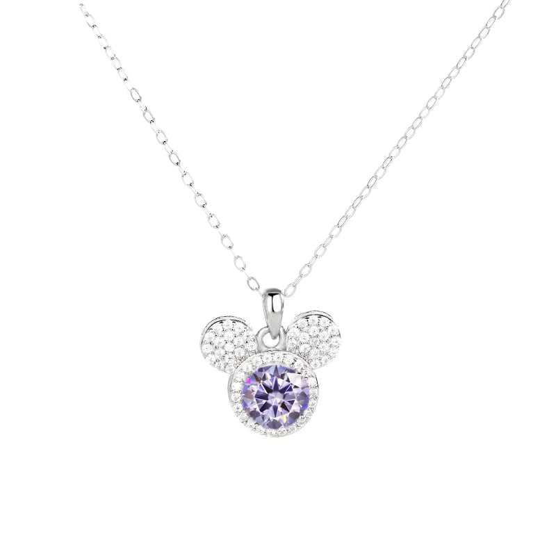Mickey Full Moissanite Necklace in 925 Silver