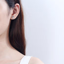 925 Silver Cat Earrings with Moissanite