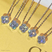 Moissanite Clover Necklace in 925 Silver