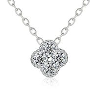 Moissanite Clover Necklace in 925 Silver