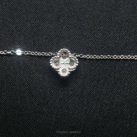 Moissanite Clover Necklace in 925 Silver