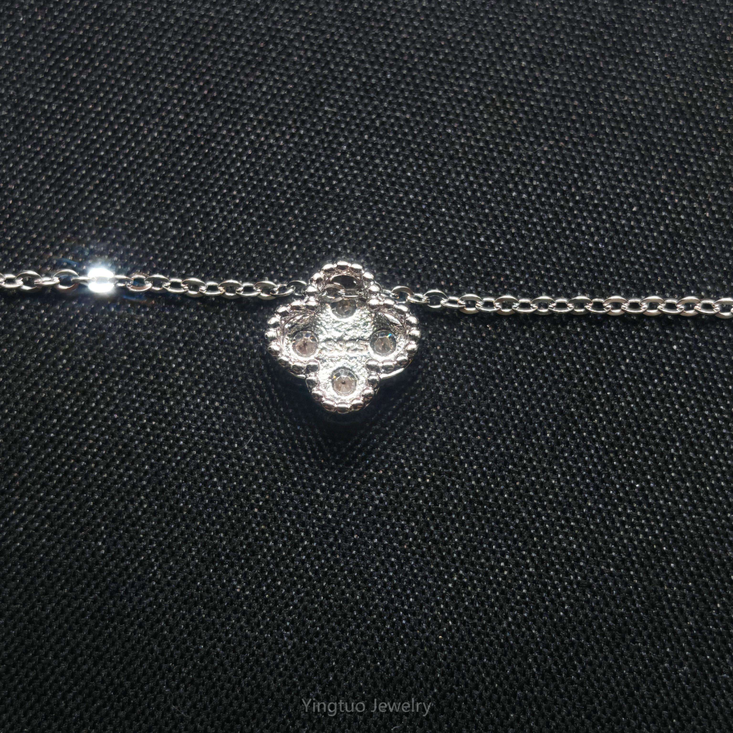 Moissanite Clover Necklace in 925 Silver