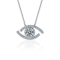 Moissanite Waking Eye Pendant Necklace in 925 Silver