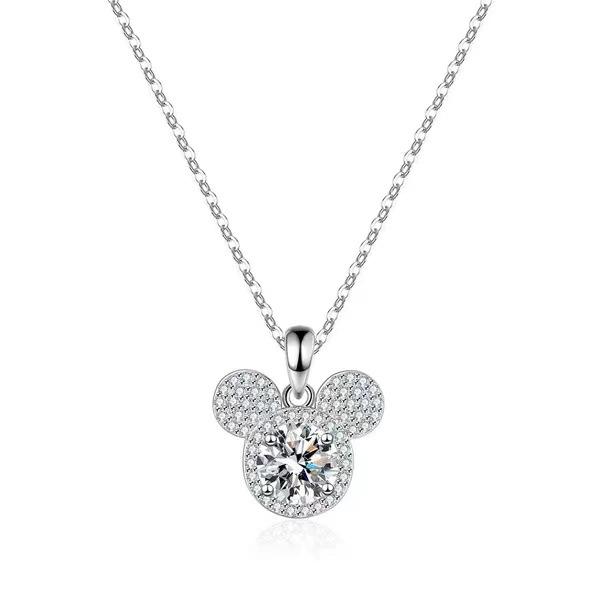 Mickey Full Moissanite Necklace in 925 Silver