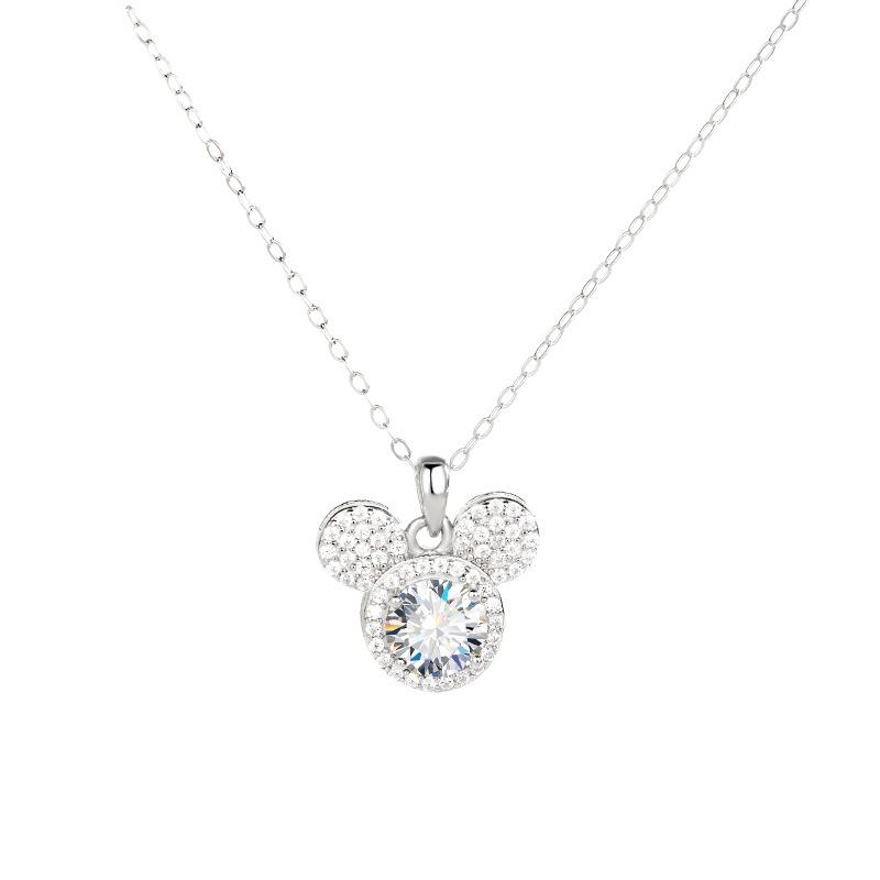 Mickey Full Moissanite Necklace in 925 Silver