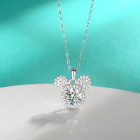 Mickey Full Moissanite Necklace in 925 Silver