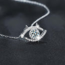 Moissanite Waking Eye Pendant Necklace in 925 Silver