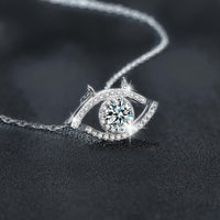 Moissanite Waking Eye Pendant Necklace in 925 Silver
