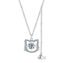 Cat Pendant Necklace & 925 Sterling Silver Fish with Moissanite