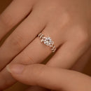 1CT Moissanite Leaf Ring in 925 Silver