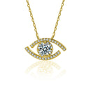 Moissanite Waking Eye Pendant Necklace in 925 Silver