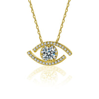 Moissanite Waking Eye Pendant Necklace in 925 Silver