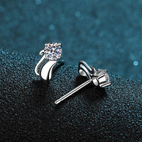 925 Silver Cat Earrings with Moissanite