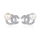 Pearl Earrings & CC Style Moissanite in 925 Silver