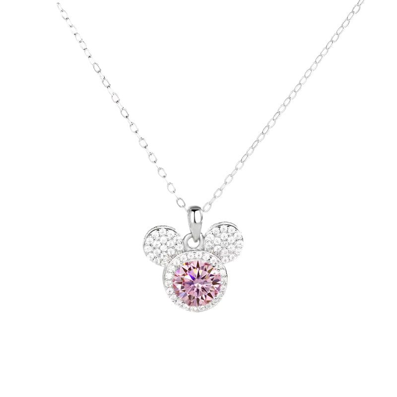 Mickey Full Moissanite Necklace in 925 Silver