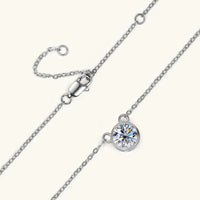 18K Gold Plated S925 Silver Necklace with 1.0CT Inlaid Moissanite