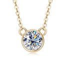 18K Gold Plated S925 Silver Necklace with 1.0CT Inlaid Moissanite