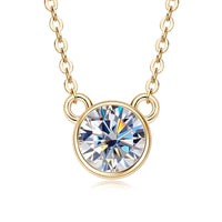 18K Gold Plated S925 Silver Necklace with 1.0CT Inlaid Moissanite