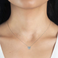 18K Gold Plated S925 Silver Necklace with 1.0CT Inlaid Moissanite